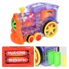 Kids Domino Train Car Set Sound Light Automatic Laying Domino Brick Colorful Dominoes Blocks