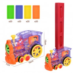 Kids Domino Train Car Set Sound Light Automatic Laying Domino Brick Colorful Dominoes Blocks