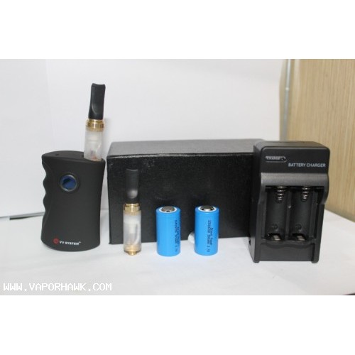 V6 with VARIABLE VOLTAGE box mod electronic cigarette - 3.7V to 6V by red-orange-blue LED light