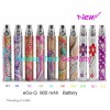 Cheap Embossed Colorful eGo Q 900mAh Battery 10PC x 10.5 USD GIFT 1pc usb charger free shipping