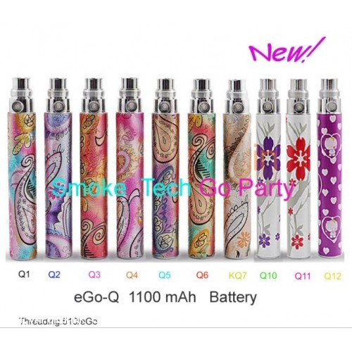 Cheap Embossed Colorful eGo Q by CE4 clearomizer and 1100mAh Battery 1set x 36.7 USD free shipping