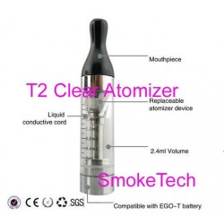 Cheapest 2.4ml update EGO series and Joye 510 T2 Clear Atomizer with Changable Coil 100PC X 3.42USD FREE SHIPPING