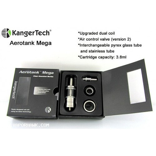 2014 100% Original Authentic Kangertech 3.8ml Aerotank Mega  airflow adjustable atomizer 5set x USD19.4 Free Shipping