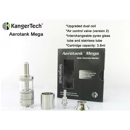 2014 100% Original Authentic Kangertech 3.8ml Aerotank Mega  airflow adjustable atomizer 5set x USD19.4 Free Shipping