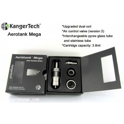 2015 100% Original Authentic Kangertech 3.8ml Aerotank Mega  airflow adjustable atomizer 20set x USD17.3 Free Shipping