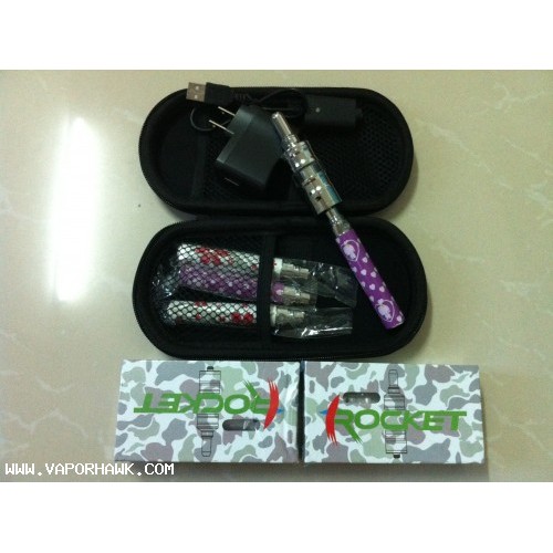 Bottom Price for Promotion Beautiful 900mAh eGo Q battery 4pcs and 5ml Rebuildable Rocket Kayfun Atomizer 2sets electronic cigarette starter kit with eGo Portable leather case 1set x 64.8USD Free Shipping