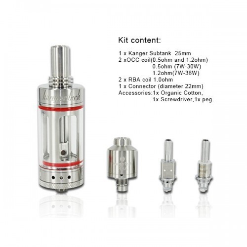 2015 New 100% Genuine New Stainless Kanger Subtank Atomizer 5sets x USD25.8 Free Shipping