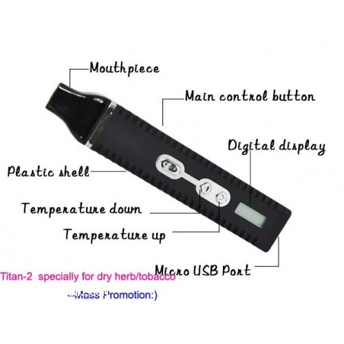 2015 New arrival 2200mAh New Dry Herb/tobacco Titan 2 Hebe Vaporizer 1set x USD38.5 Free Shipping